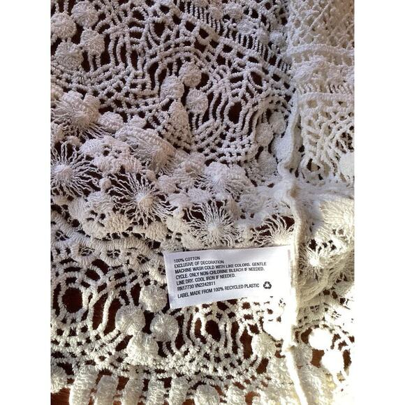 MOSSIMO Bohemian Lace Open Front Vest BOHO CHIC 100% Cotton Ivory Medium - Large - Picture 10 of 14